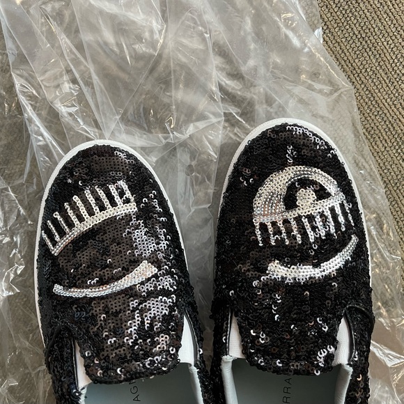 NIB $395 Chiara Ferragni Black/Silver Glitter Slip On Sneakers-Size 36 Women’s - Picture 9 of 15